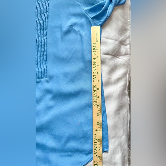 Michael Kors Blue Blouse Size Large with silver tone hardware - Picture 12 of 17